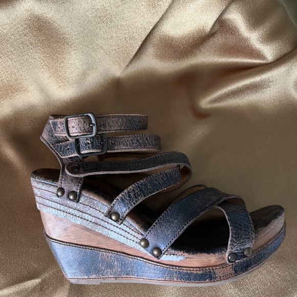 Bed Stu Juliana Wooden Wedge Platform Sandals 9.5 - Picture 4 of 13